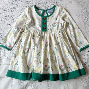 Serendipity Clothing Toddler Girls Button Detail Long Sleeve Dress - Holiday